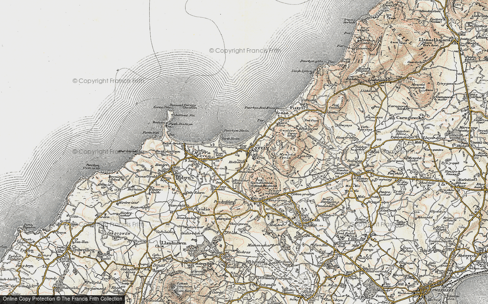 Old Map of Historic Map covering Tir Bach in 1903
