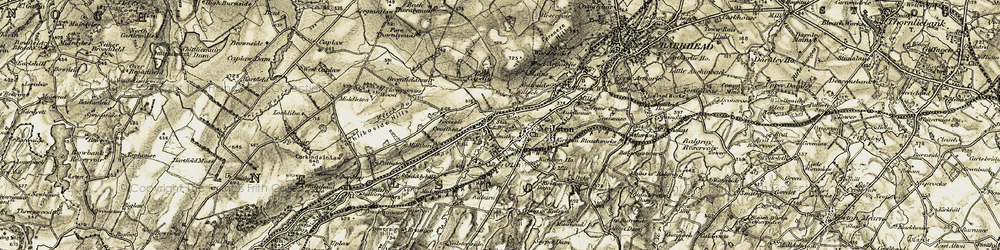 Old map of Neilston in 1905-1906