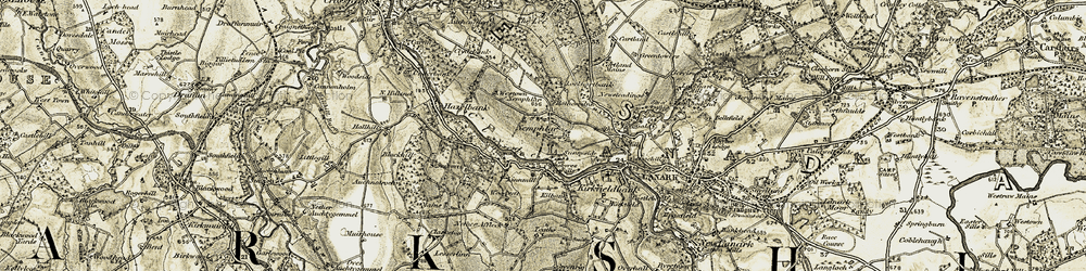 Old map of Nemphlar in 1904-1905