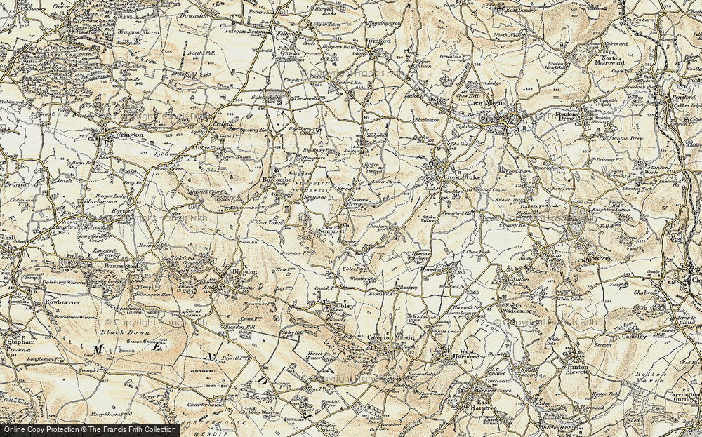 Old Map of Nempnett Thrubwell, 1899 in 1899