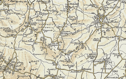 Old map of Nempnett Thrubwell in 1899