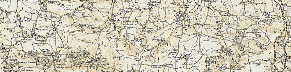 Old map of Nempnett Thrubwell in 1899