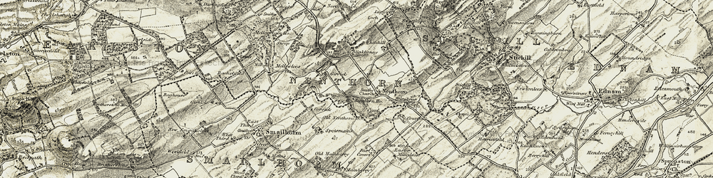 Old map of Nenthorn in 1901-1904