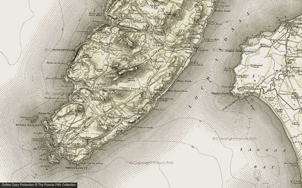 Old Map of Historic Map covering Beinn Tart a' Mhill in 1906