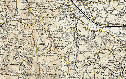 Old map of Broncoed-isaf in 1902-1903