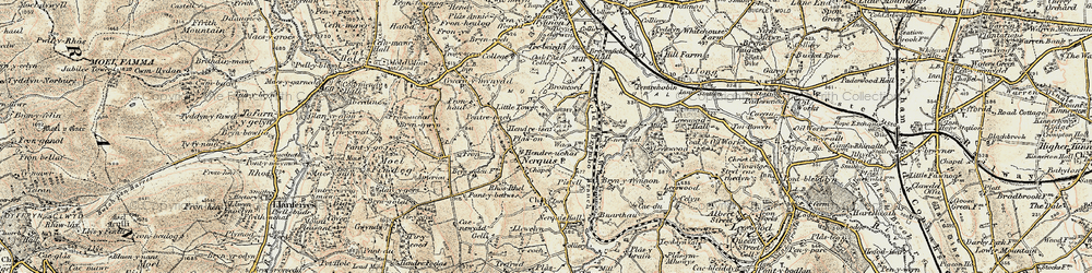 Old map of Broncoed-isaf in 1902-1903