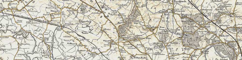 Old map of Nesscliffe in 1902