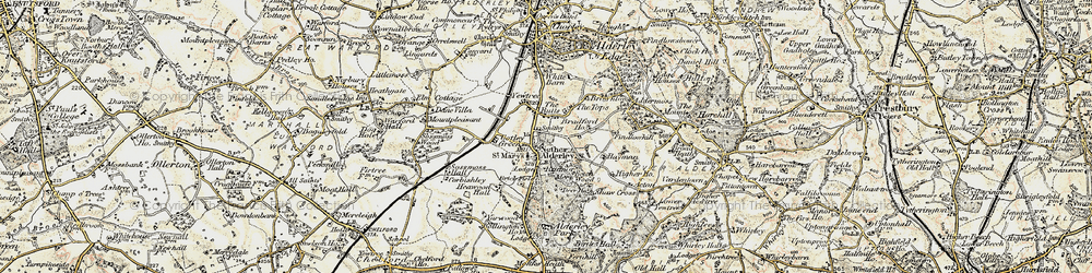 Old map of Nether Alderley in 1902-1903