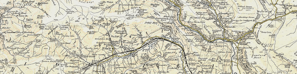 Old map of Ashop Moor in 1903