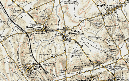 Old map of Nether Broughton in 1902-1903