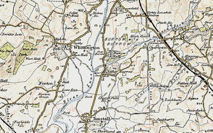 Old map of Nether Burrow in 1903-1904