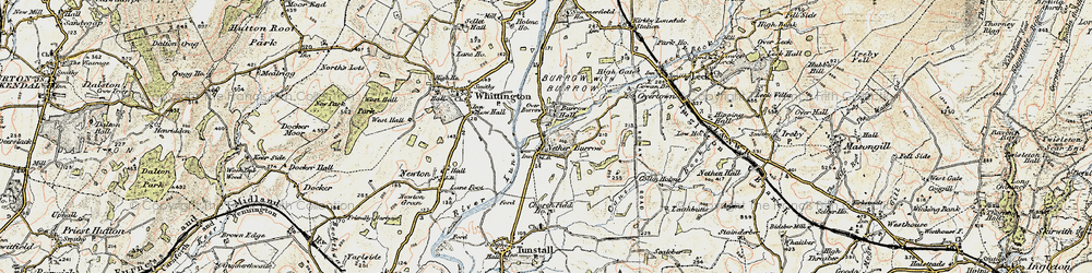 Old map of Nether Burrow in 1903-1904