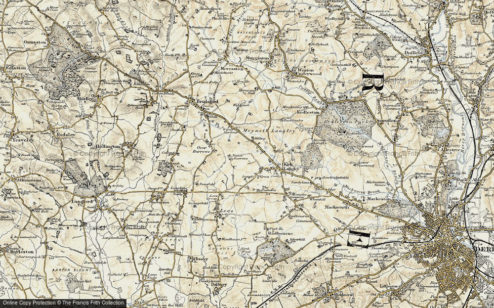 Old Map of Nether Burrows, 1902 in 1902