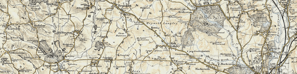 Old map of Nether Burrows in 1902