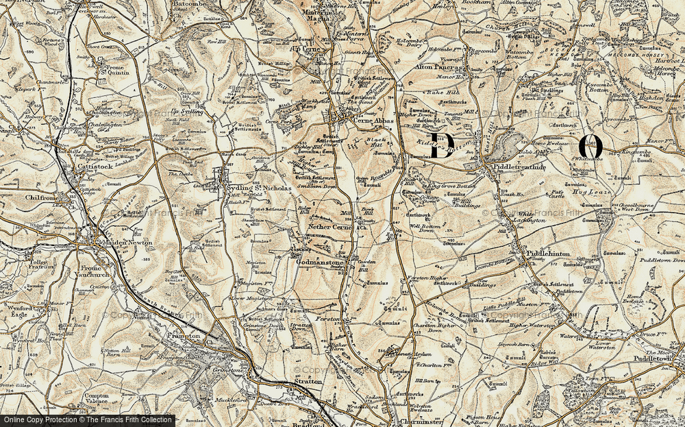 Old Map of Historic Map covering Bramble Bottom in 1899