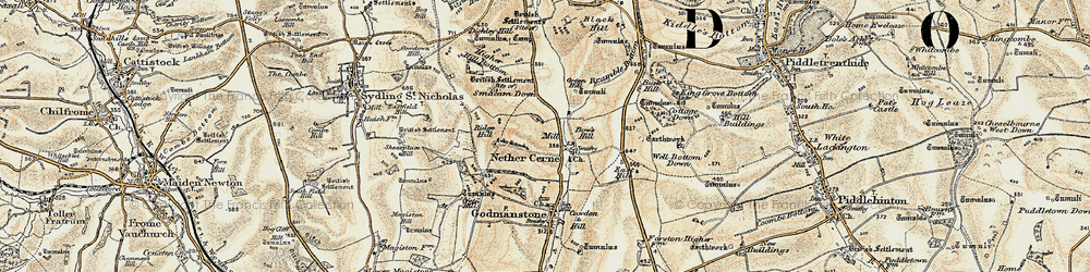 Old map of Bramble Bottom in 1899