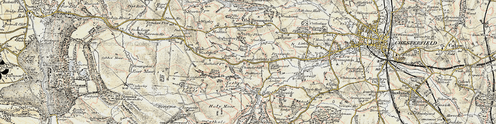 Old map of Nether Chanderhill in 1902-1903