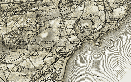Old map of Buckiemill in 1907-1908