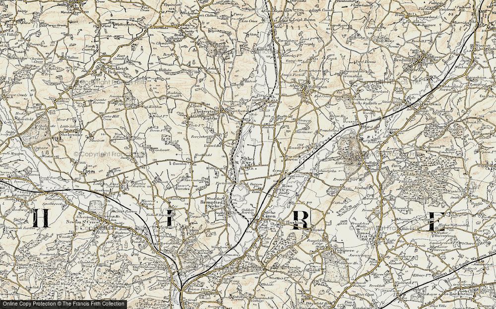 Old Map of Historic Map covering Yellowford in 1898-1900