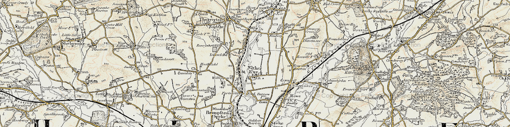Old map of Yellowford in 1898-1900