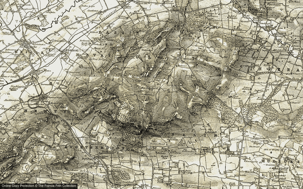 Old Map of Nether Handwick, 1907-1908 in 1907-1908