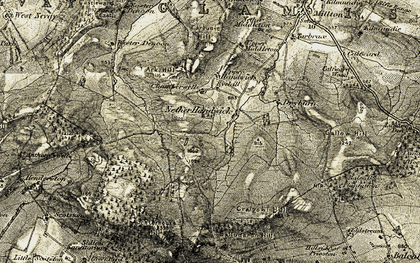 Old map of Nether Handwick in 1907-1908