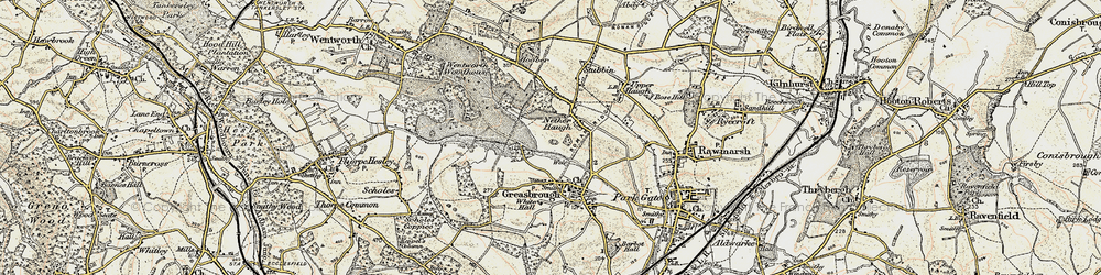 Old map of Nether Haugh in 1903
