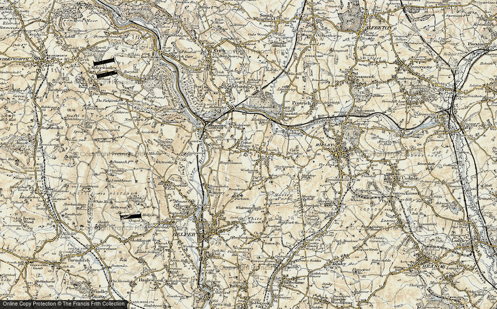 Old Map of Historic Map covering Buckland Hollow in 1902