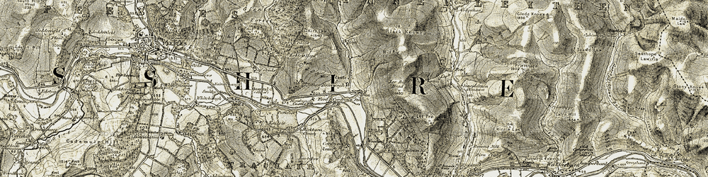 Old map of Nether Horsburgh in 1903-1904