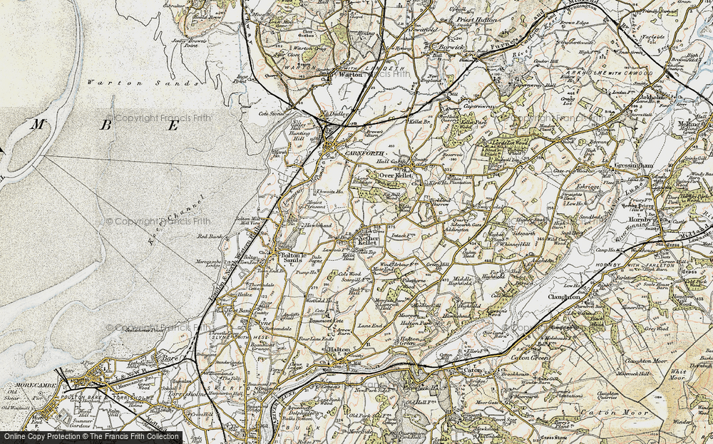 Old Map of Historic Map covering Hawksheads in 1903-1904