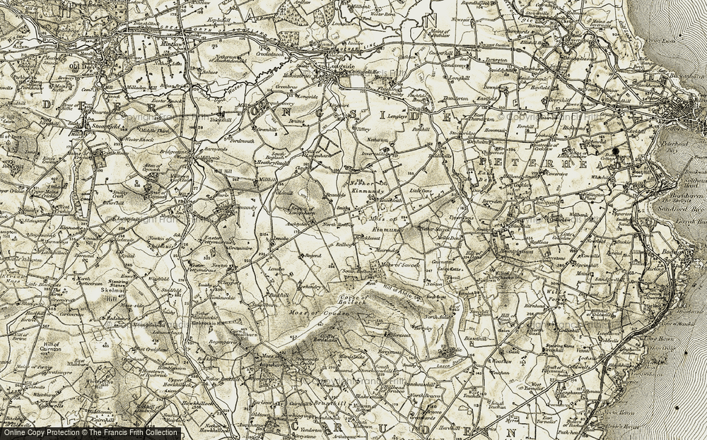 Old Map of Historic Map covering Auchtydore in 1909-1910