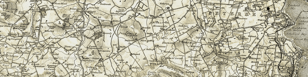 Old map of Auchtydore in 1909-1910