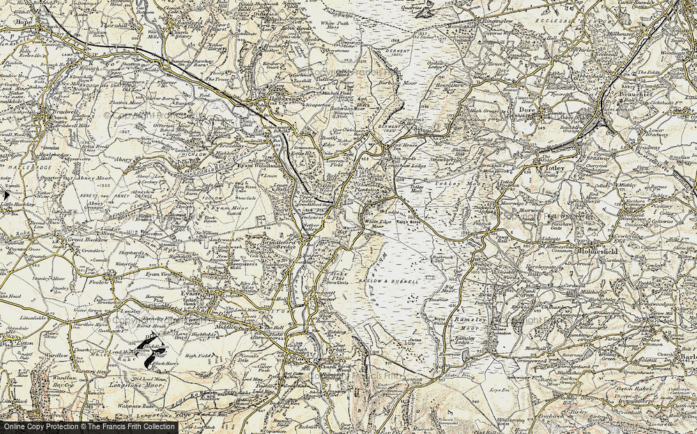 Old Map of Historic Map covering Big Moor in 1902-1903