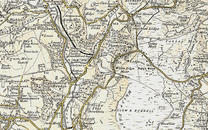 Old map of Nether Padley in 1902-1903