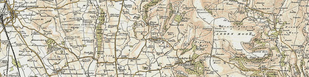 Old map of Nether Silton in 1903-1904