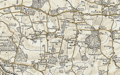 Old map of Nether St in 1899-1901