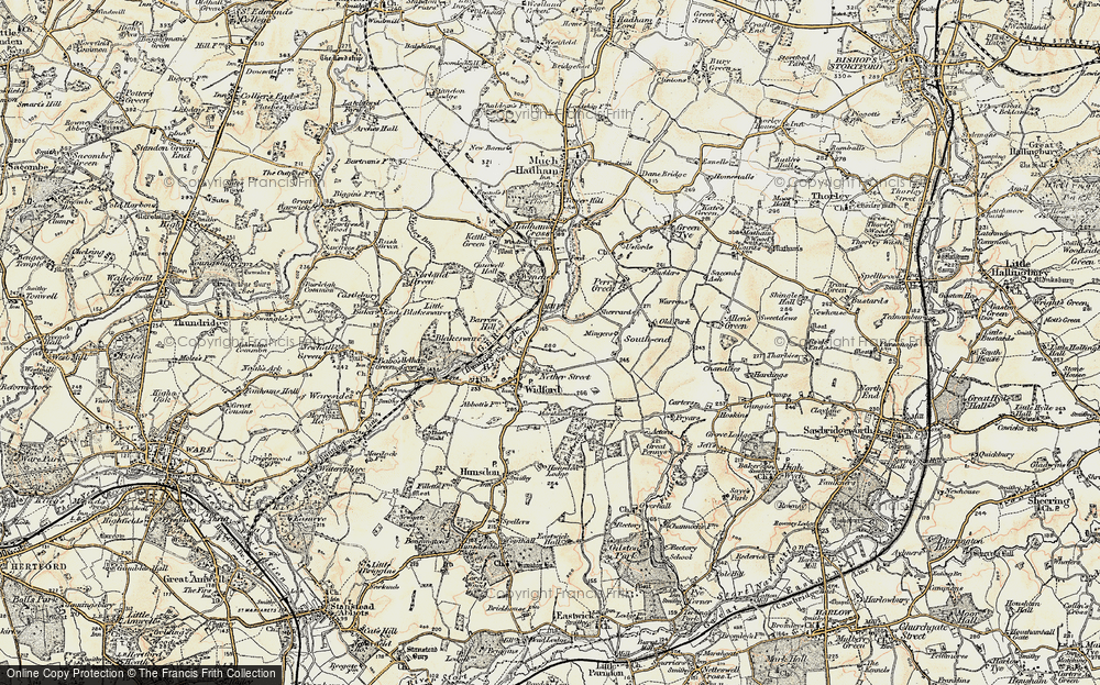 Old Map of Historic Map covering Wynches in 1898-1899
