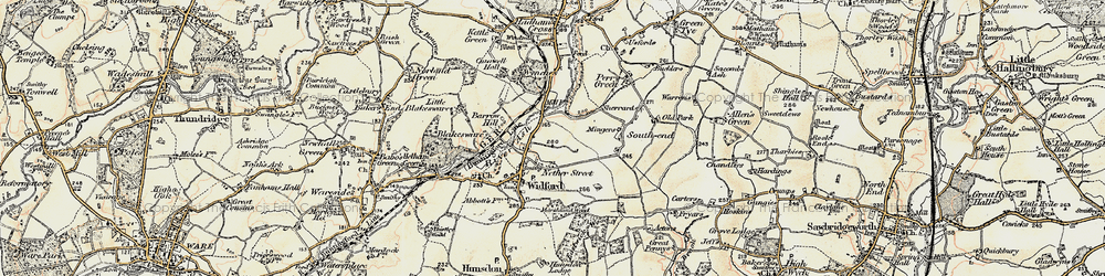 Old map of Wynches in 1898-1899