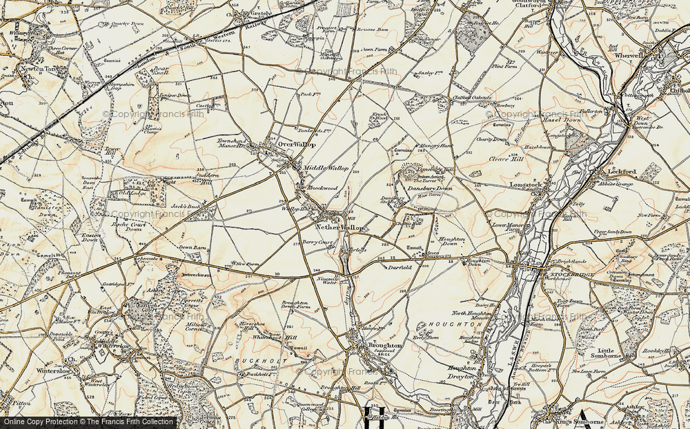 Old Map of Historic Map covering Chattis Hill in 1897-1899