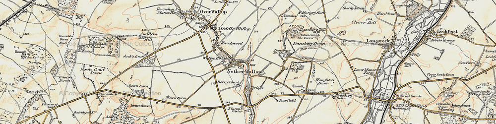 Old map of Nether Wallop in 1897-1899