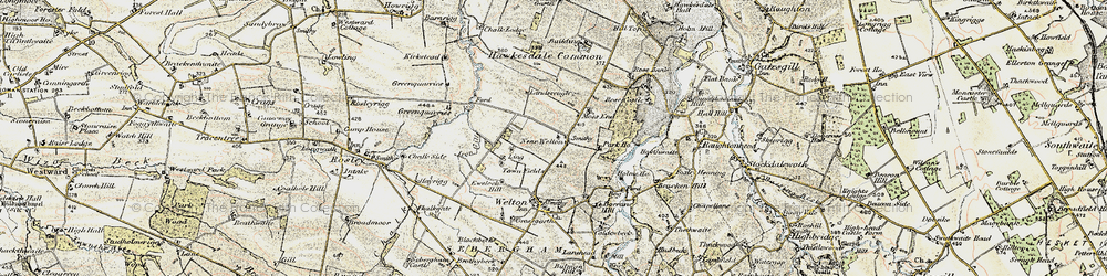 Old map of Nether Welton in 1901-1904