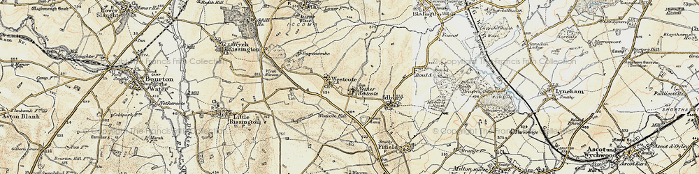 Old map of Nether Westcote in 1898-1899