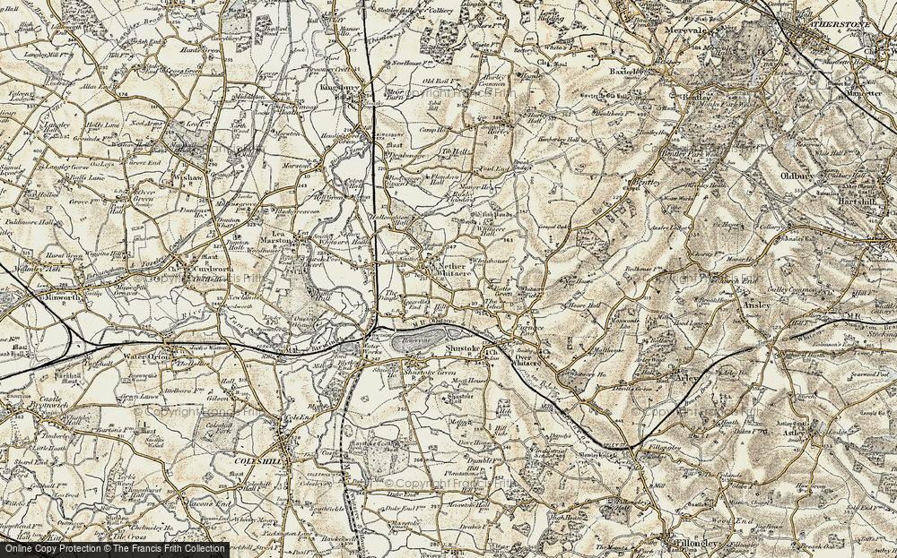 Old Map of Historic Map covering Windmill Hill in 1901-1902