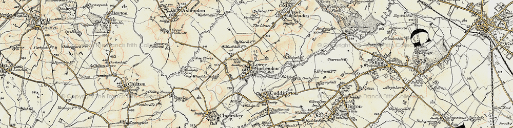 Old map of Nether Winchendon in 1898