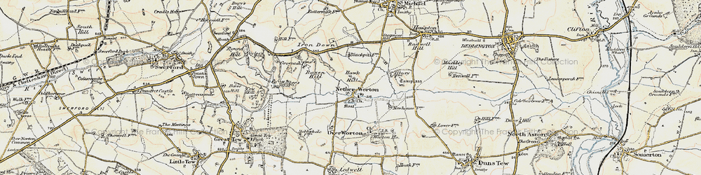 Old map of Nether Worton in 1898-1899