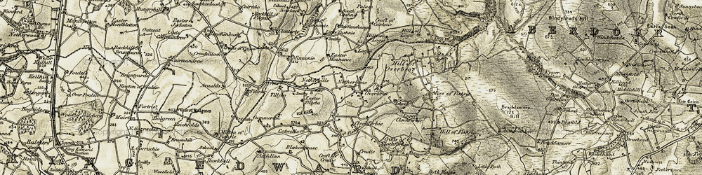 Old map of Burn of Fishrie in 1909-1910