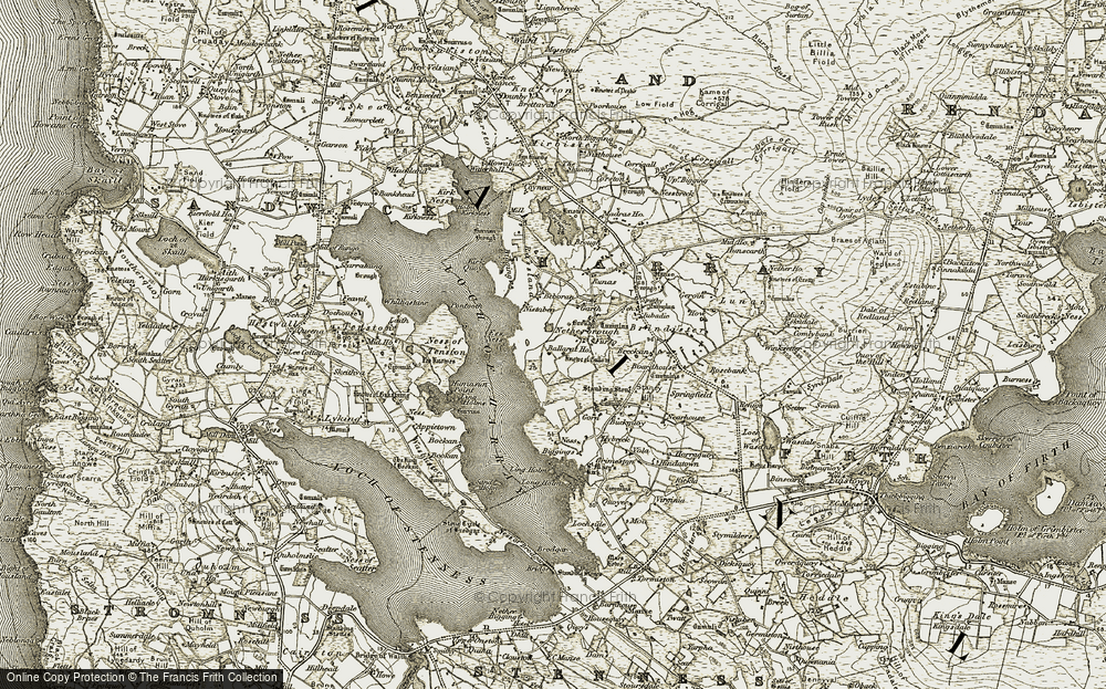 Old Map of Historic Map covering Ballarat House in 1912