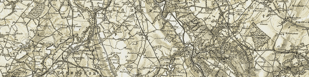 Old map of Netherburn in 1904-1905