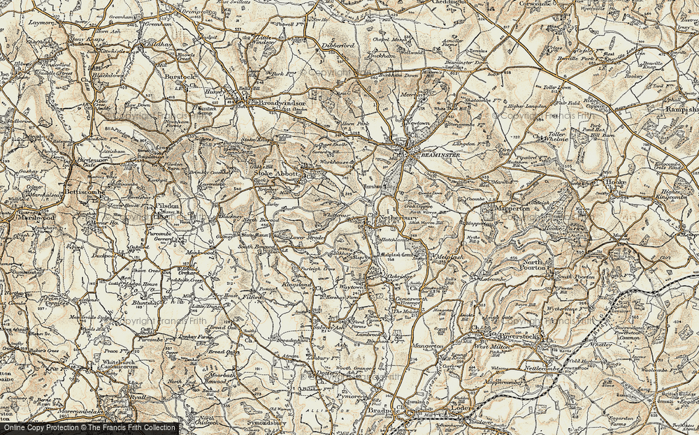 Old Map of Netherbury, 1898-1899 in 1898-1899