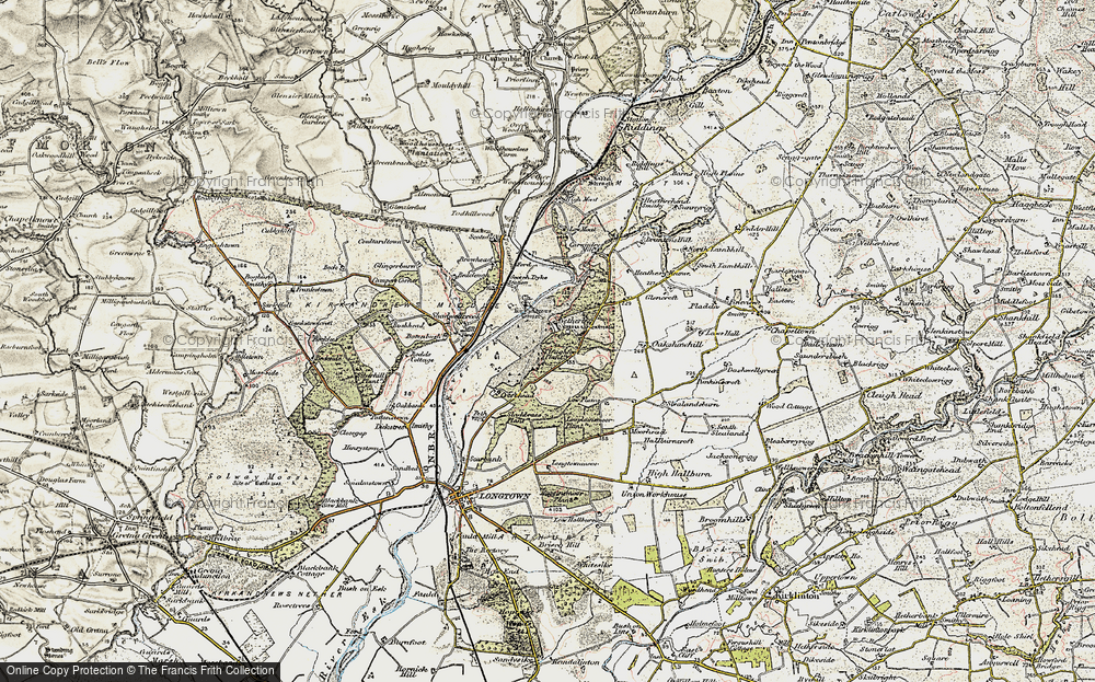 Old Map of Historic Map covering Batenbush in 1901-1904